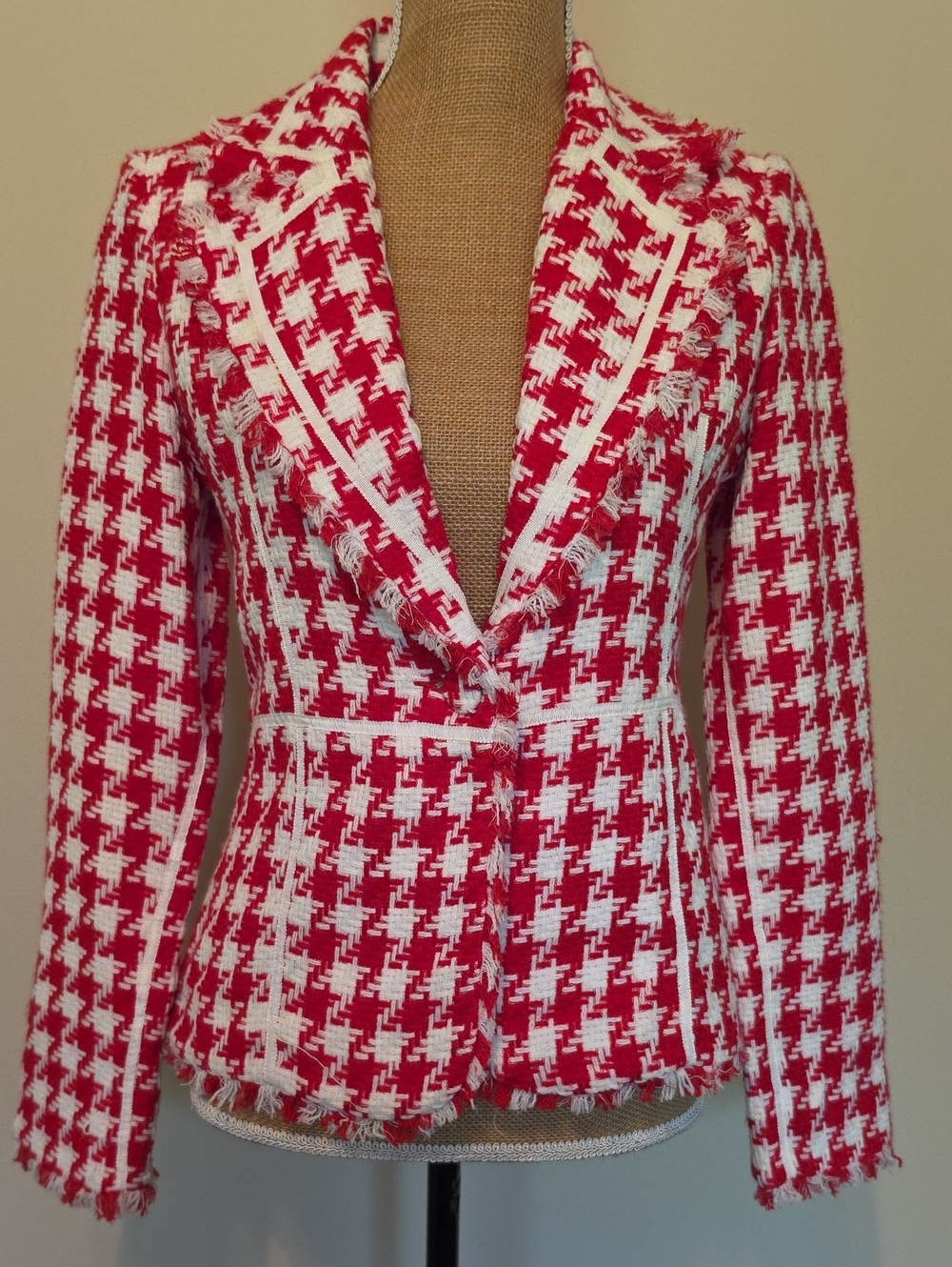 True Meaning Red and White Blazer